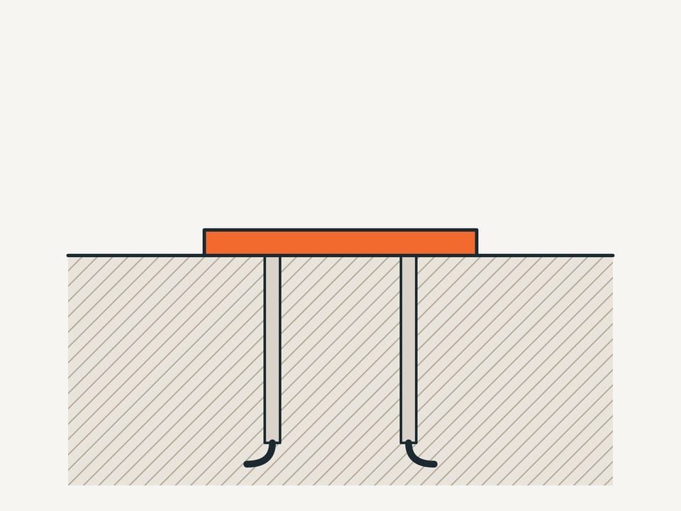 Схема: закладное изделие: пластина с анкерами — Закладные изделия МН306–МН311 (группа 3) 1.400-15.В1.320 Серия 1.400-15 вып. 1